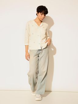 ONLY - Women Off White Solid Shirt