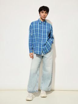 ONLY - Women Blue Checks Shirt