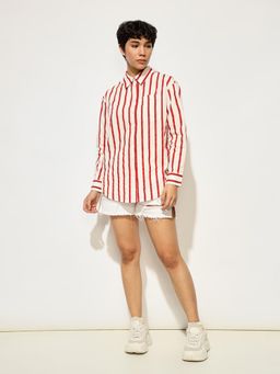 ONLY - Women Red Stripes Shirt