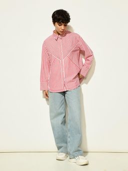 ONLY - Women Pink Stripes Shirt