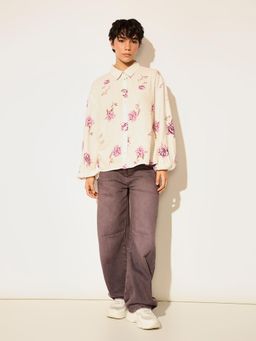 ONLY - Women White Floral Shirt