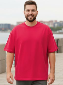 Bewakoof - Men's Red Oversized Plus Size T-shirt