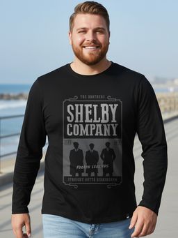 Bewakoof - Men's Black Shelby Brother Graphic Printed Plus Size T-shirt