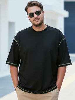 Bewakoof - Men's Black Oversized Plus Size T-shirt