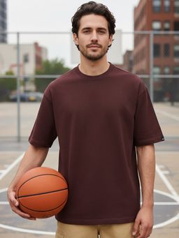 Bewakoof - Heavy Duty 1.0 Men's Brown Oversized T-shirt