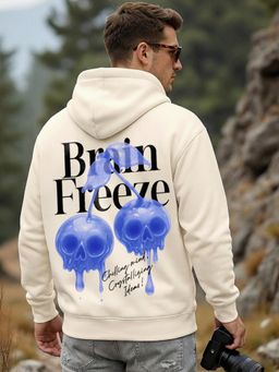 Bewakoof - Men's Gardenia Chillzz Graphic Printed Oversized Hoodies