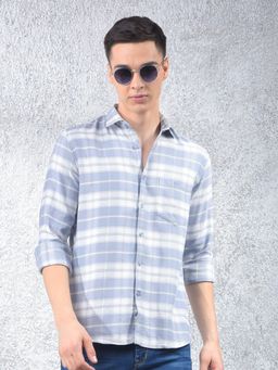 CRIMSOUNE CLUB - Men's Blue Checked Shirt