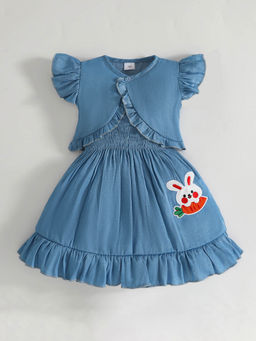 Hopscotch - Spaghetti Strap Casual Dress with Shrug