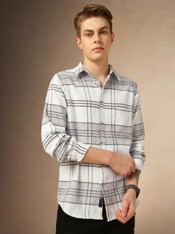 Dennis Lingo - Men Relaxed Fit Cotton Full Sleeves Checks Casual Shirt