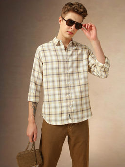 Dennis Lingo - Men Relaxed Fit Cotton Full Sleeves Checks Casual Shirt