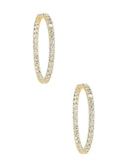 The M Jewelers NY - The Large Pave 925 Hoops