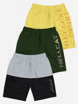 HELLCAT - Multi-Color Mid Rise Colorblock Shorts for Girls (Pack of 3)