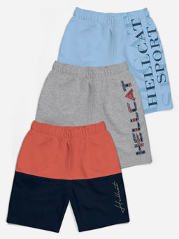 HELLCAT - Multi-Color Mid Rise Colorblock Shorts for Girls (Pack of 3)