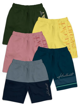 HELLCAT - Multi-Color Mid Rise Colorblock Shorts for Boys (Pack of 5)