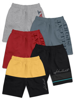 HELLCAT - Multi-Color Mid Rise Colorblock Shorts for Boys (Pack of 5)