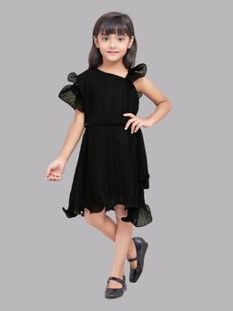 Pink Chick - Black Accordion Pleated Dress