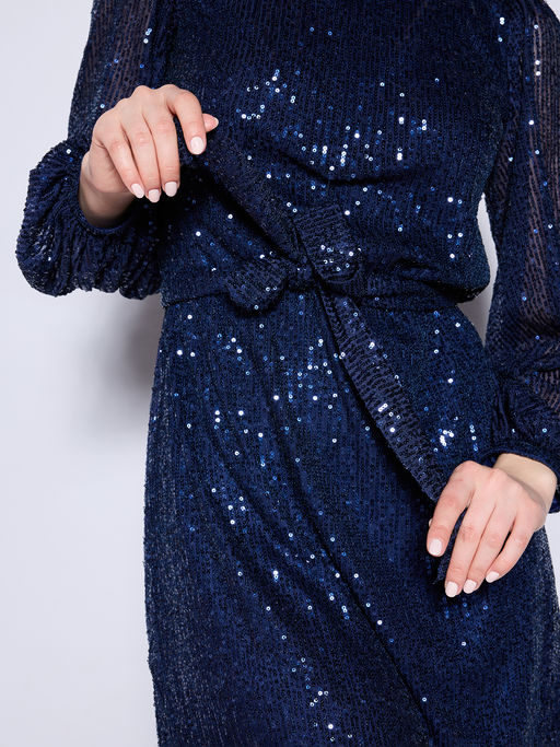 lipsy navy sequin dress LIPSY Women Michelle Keegan Ruched Sequin Bodycon Dress
