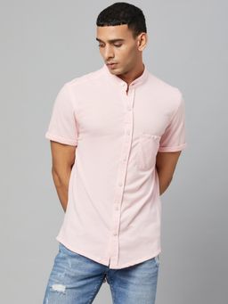Club York - Men Solid Pink Shirt