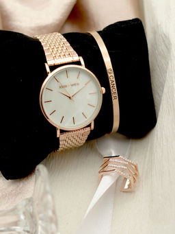 Joker and Witch - Joker & Witch White Stainless Steel Watch and Bracelet With Ring (Set of 3)