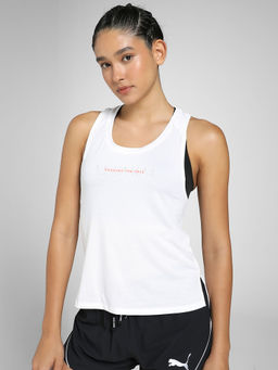 Puma - RUN GRAPHIC Mesh Women White Running Singlet Tank Top