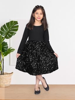 ZIP ZAP ZOOP - Black Sequined Jersey Party Dress