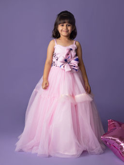 ZIP ZAP ZOOP - Pink Floral Magical Look Bow Gown Dress