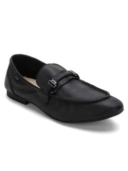 EZOK - Genuine Leather Black Solid Formal Slip On For Men