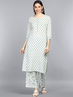 Vaamsi - Women Cotton Blend Printed Kurta with Palazzo (Set of 2)