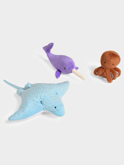 Mi Arcus - Sea World Marine Animals Soft Plush Toys – Pack of 3, Multicolor 0 M+