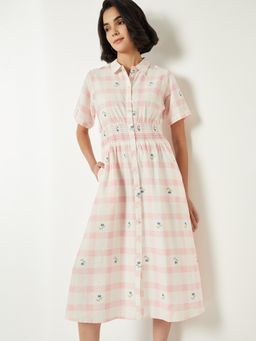 max - Women Checked Shirt Midi Dress