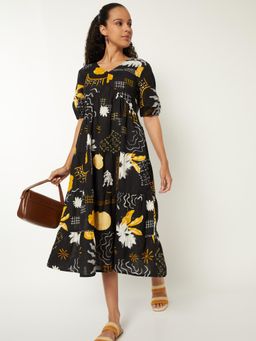 max - Women Printed Tiered Midi Dress