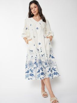 max - Women Floral Print A-Line Midi Dress