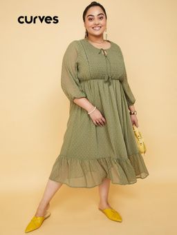 max - Women Dobby Woven Midi Dress
