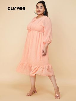 max - Women Dobby Woven Midi Dress
