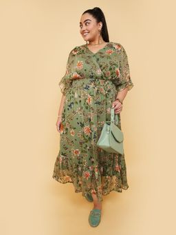 max - Women Printed Fit and Flare Midi Dress