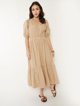 max - Women Solid Fit and Flare Midi Dress