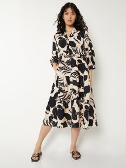 max - Women Printed Tiered Midi Dress