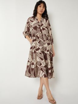 max - Women Printed Tiered Midi Dress
