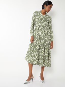 max - Women Printed Shirt Midi Dress