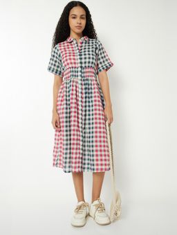 max - Women Checked A-Line Shirt Midi Dress