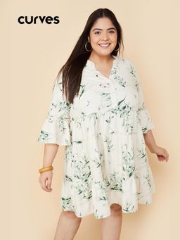 max - Women Printed Tiered Knee Dress