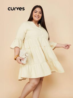 max - Women Textured Tiered Mini Dress