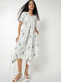max - Women Embroidered Asymmetric Midi Dress