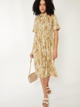 max - Women Printed Shirt Midi Dress