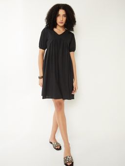 max - Women Seersucker A-Line Mini Dress