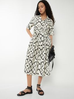 max - Women Printed A-Line Shirt Midi Dress