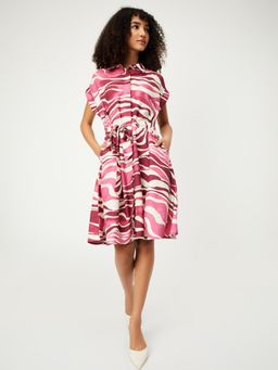 max - Women Printed Shirt Knee Dress
