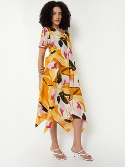 max - Women Printed Asymmetric Midi Dress