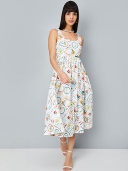max - Women Printed Fit and Flare Midi Dress