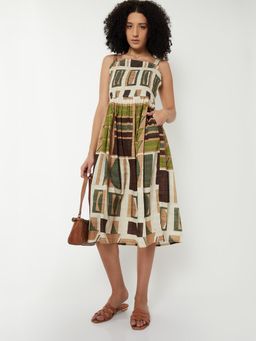 max - Women Printed Smocked Midi Dress